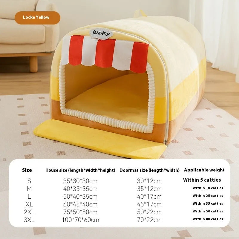 Large painted dog bed with sponge cushion in Lomi Brown Coffee colour, shown in an L size for big dogs.