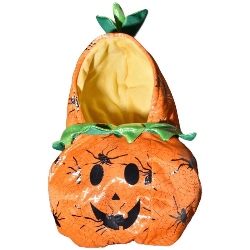 Halloween dog costume selection showing bat suit, devil outfit and pumpkin pack designs