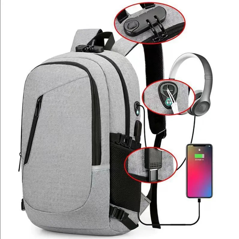 Oxford cloth computer backpack with 20-35L capacity measuring 50cm height x 31cm width x 19cm depth
