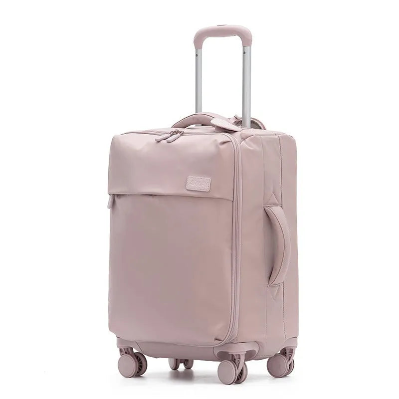 Ultra-light waterproof Oxford cloth suitcase in bluestone green colour with universal wheels