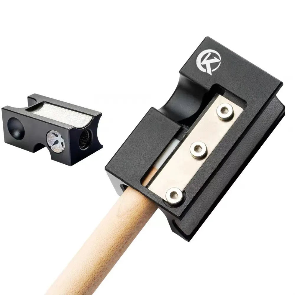 Black all-metal billiard cue leather tip repair tool for pool and snooker maintenance