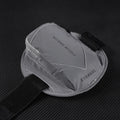 Black reflective running arm band with adjustable strap for a smartphone.