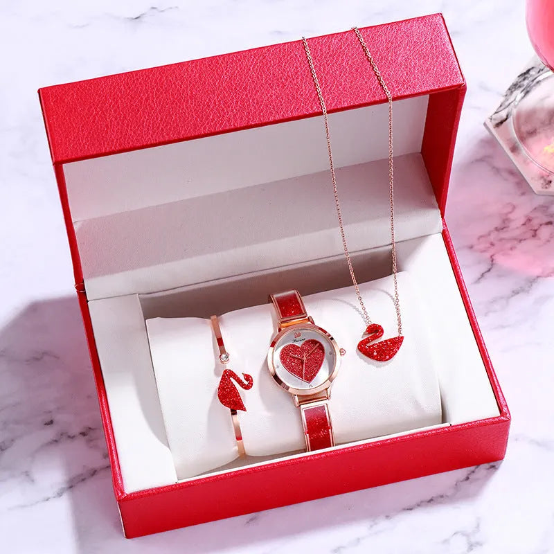 Women's quartz wrist watch with round alloy case, sapphire crystal glass, genuine leather strap, and onion crown