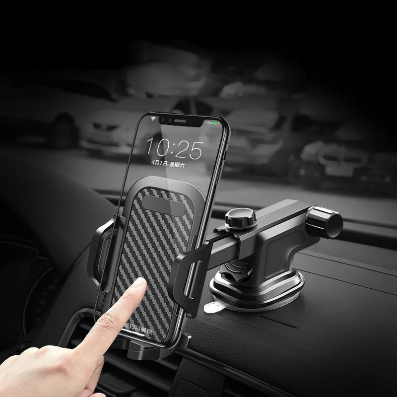 Black universal car phone holder dashboard mount for 4 to 7 inch smartphones