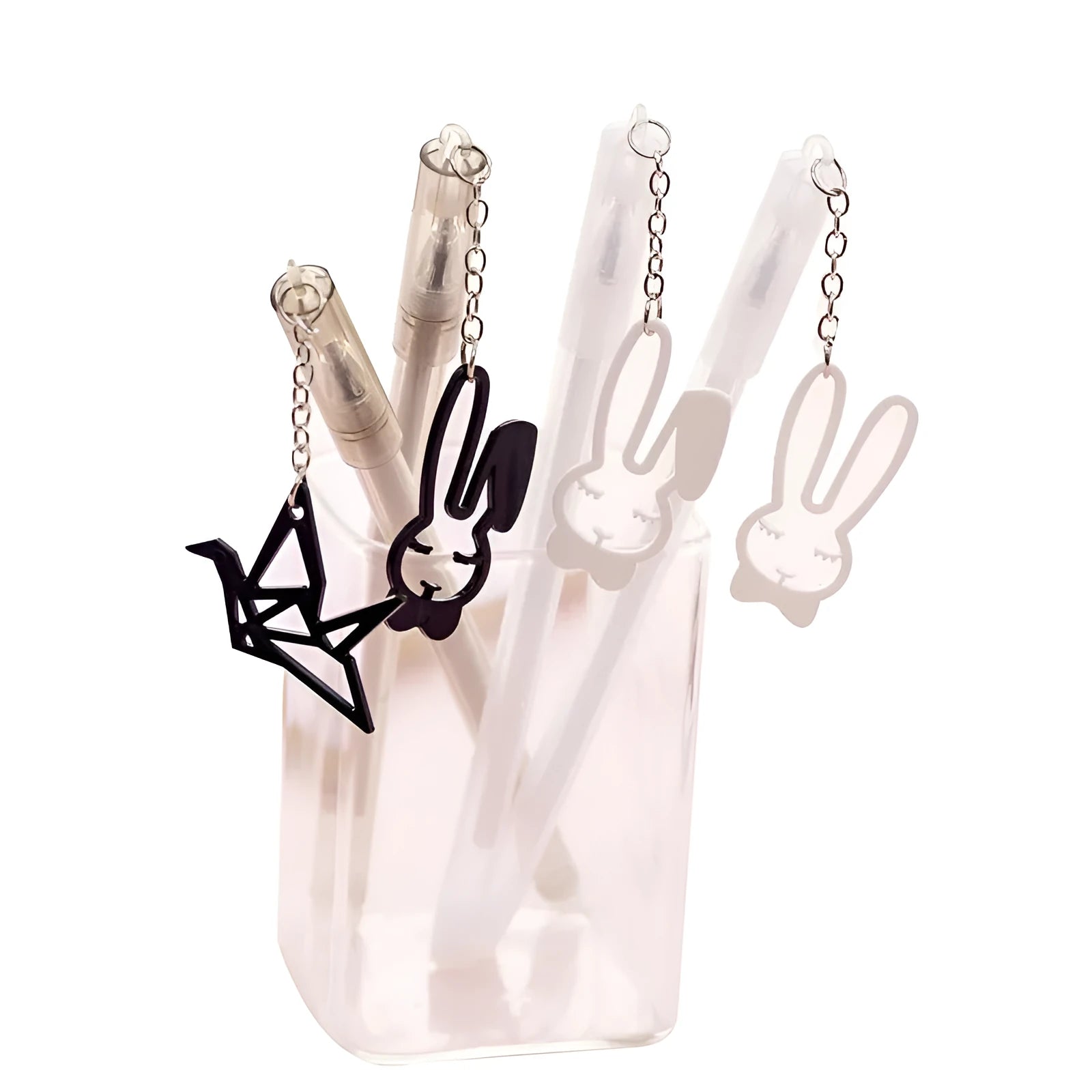 Paper crane rabbit pendant gel pen with 0.38mm tip and 17cm plastic body