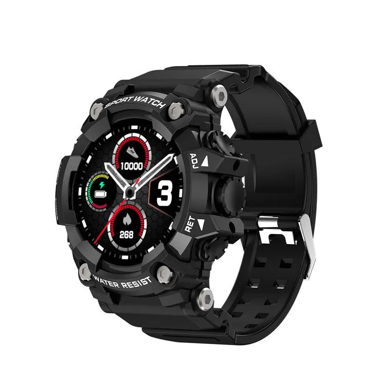 T6 Tactical Smart Watch in black or green with 1.3-inch screen on an anti-sweat tape strap.