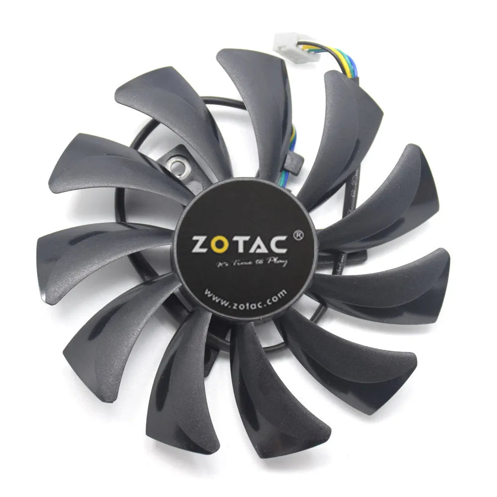 Black square 85mm PC cooling fan with 4-pin power connector.