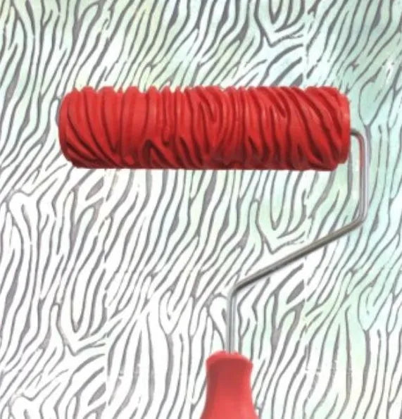 7 inch red texture paint embossing roller for creating relief painting and wallpaper patterns