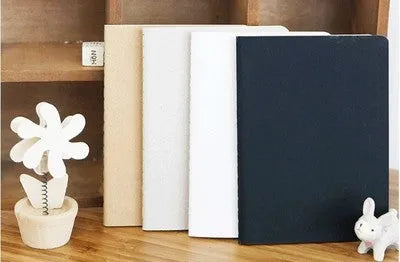 Retro plain blank A6 graffiti book in black, white, cowhide, or grey cover colour