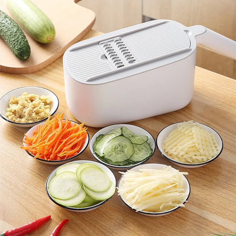 Nordic style kitchen vegetable slicer with multifunctional cutter in blue, grey or khaki colour options