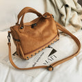 Large soft PU leather casual tote shoulder bag for women with zip closure