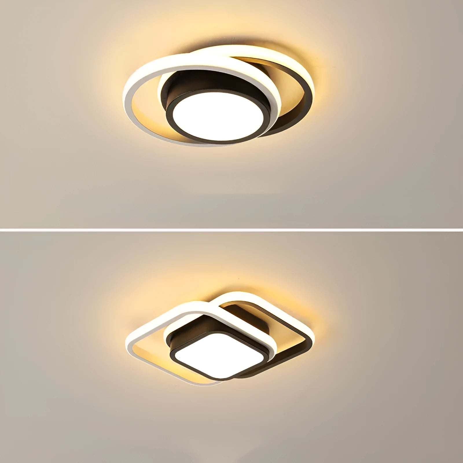 Modern Nordic aluminium ceiling light with geometric design for hallway corridor illumination