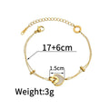 Stainless steel resin bracelet for women with double-layer heart design and electroplated finish