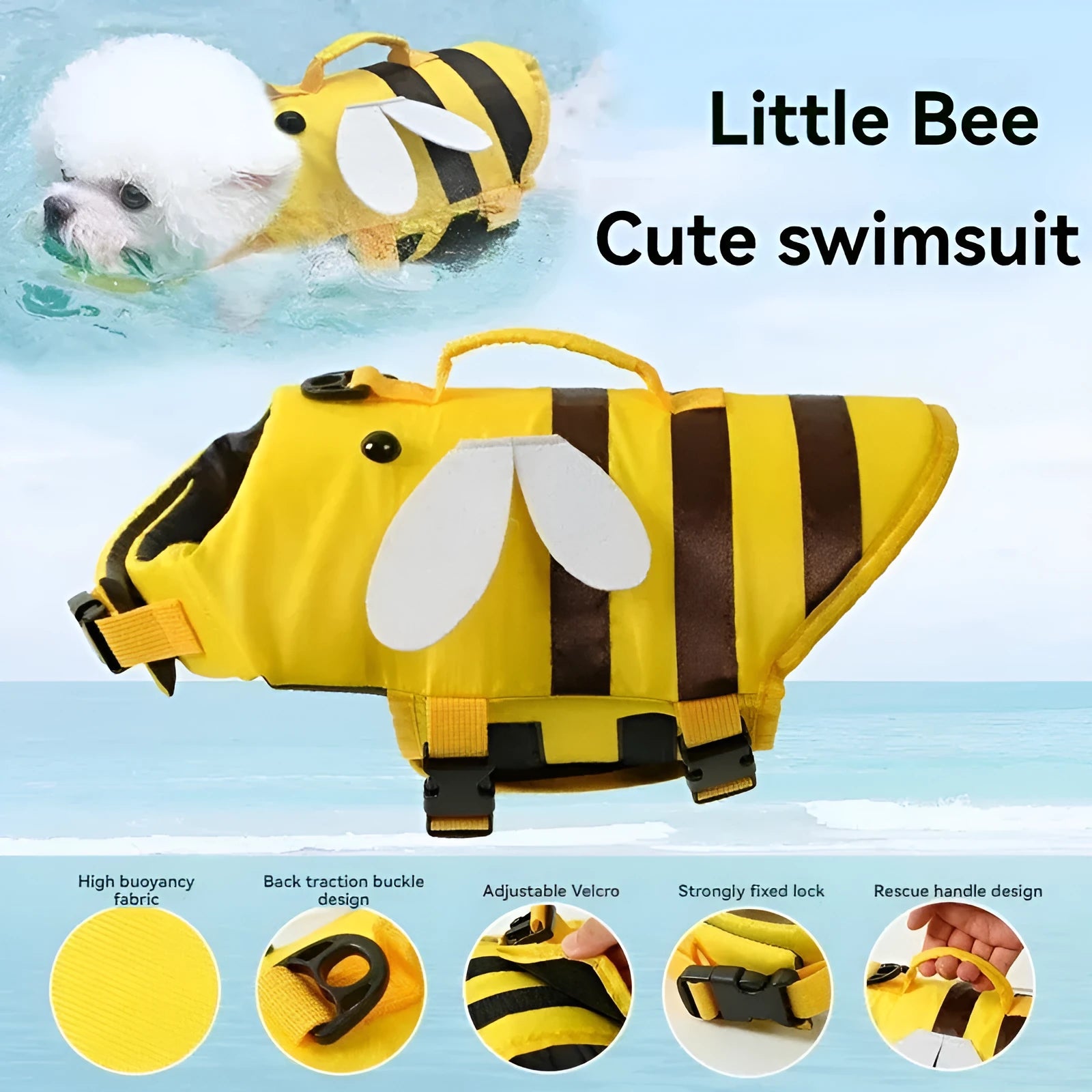 Green dog life vest with reflective strips and adjustable belly strap for swimming safety