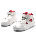 Stars toddler shoes with Velcro fastening, beige and girlish pink, microfiber upper and rubber sole