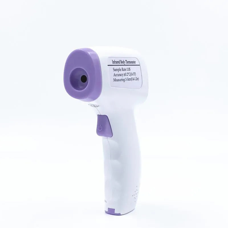 White digital thermometer with non-contact infrared temperature measurement and one-button operation