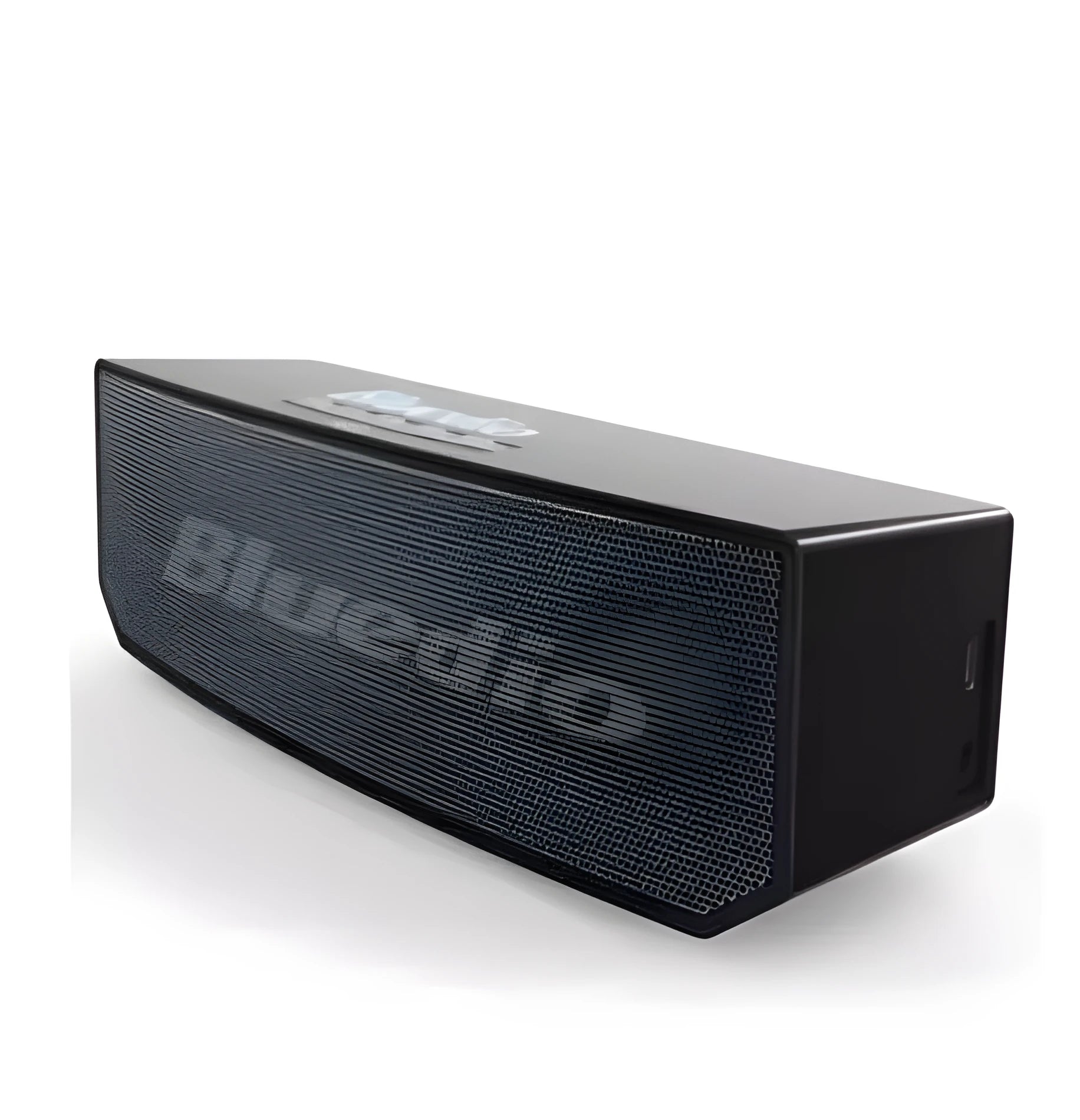 Black BS-6 cloud smart speaker showing front grill and control buttons.