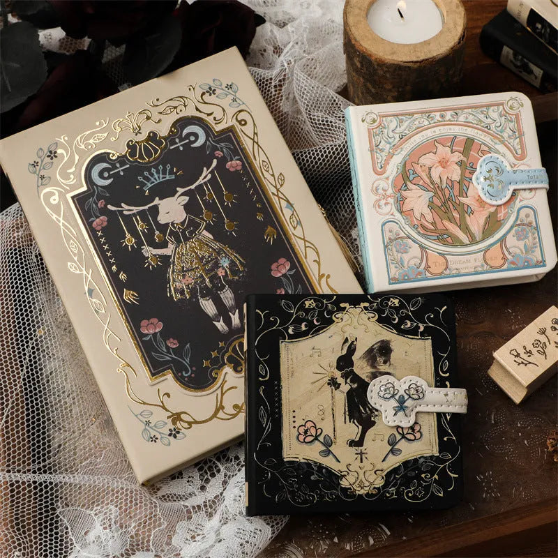 THALO retro art gothic style notebook in A5 size with animal and maze cover designs