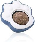 Blue, green and pink catnip ball toys for interactive play and dental cleaning