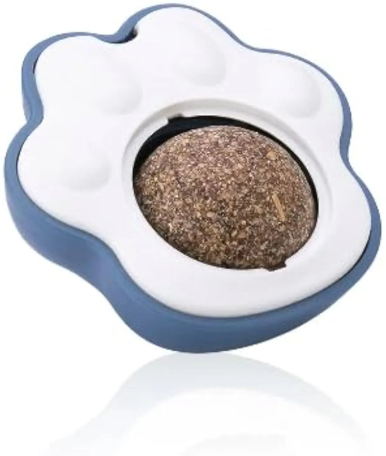Blue, green and pink catnip ball toys for interactive play and dental cleaning