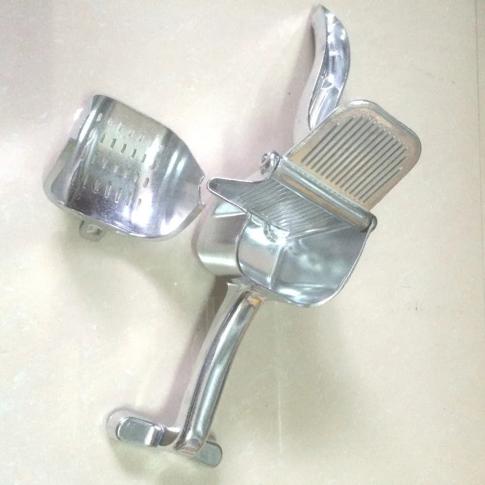 Silver aluminium alloy lemon squeezer with extra large bowl for whole fruit juicing