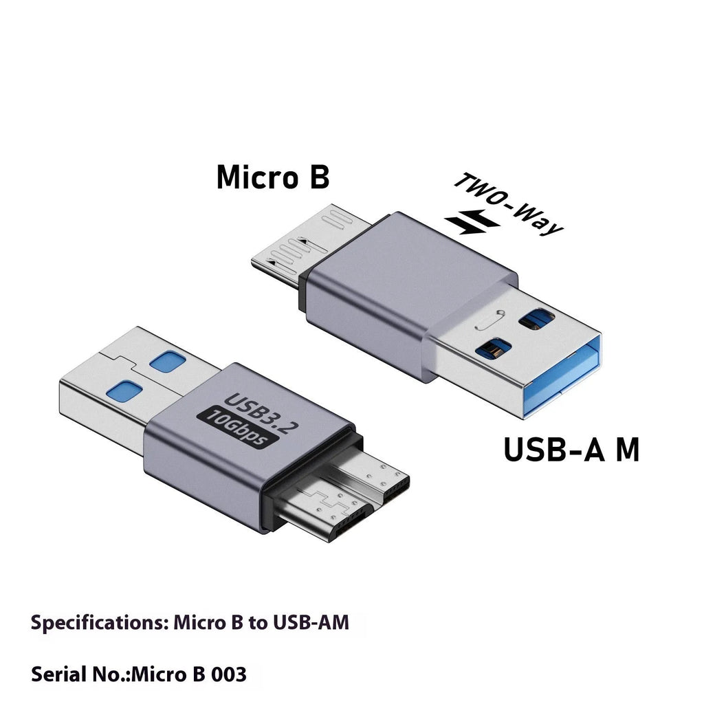 USB AM to Micro-B adapter with four interface options for data transfer from older devices