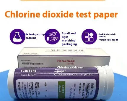 Chlorine dioxide test paper bottle with 50 strips for wastewater concentration detection 0-1000 mg/L