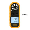 Orange digital portable wind speed measuring instrument anemometer showing display