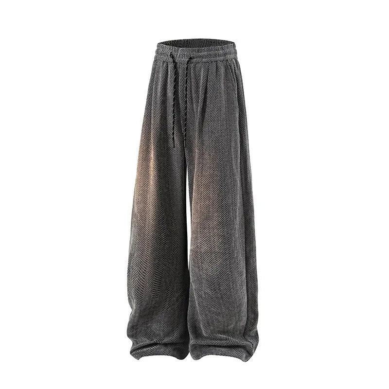 Women's plus-size lightweight fleece-lined hollow-out trousers in a straight-leg style.