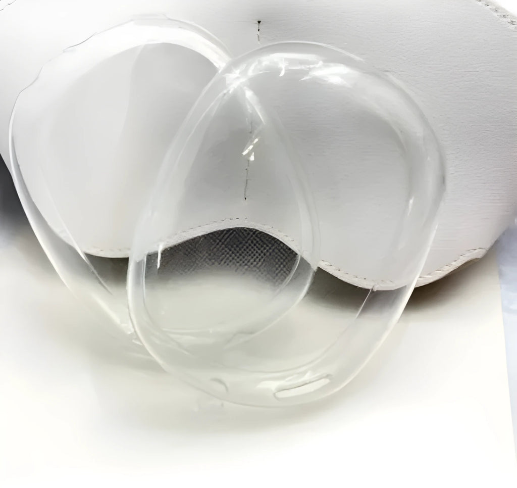 Silicone ear cap set for Apple AirPods MAX with transparent TPU shell, dimensions 90x108x30mm, available in multiple colours