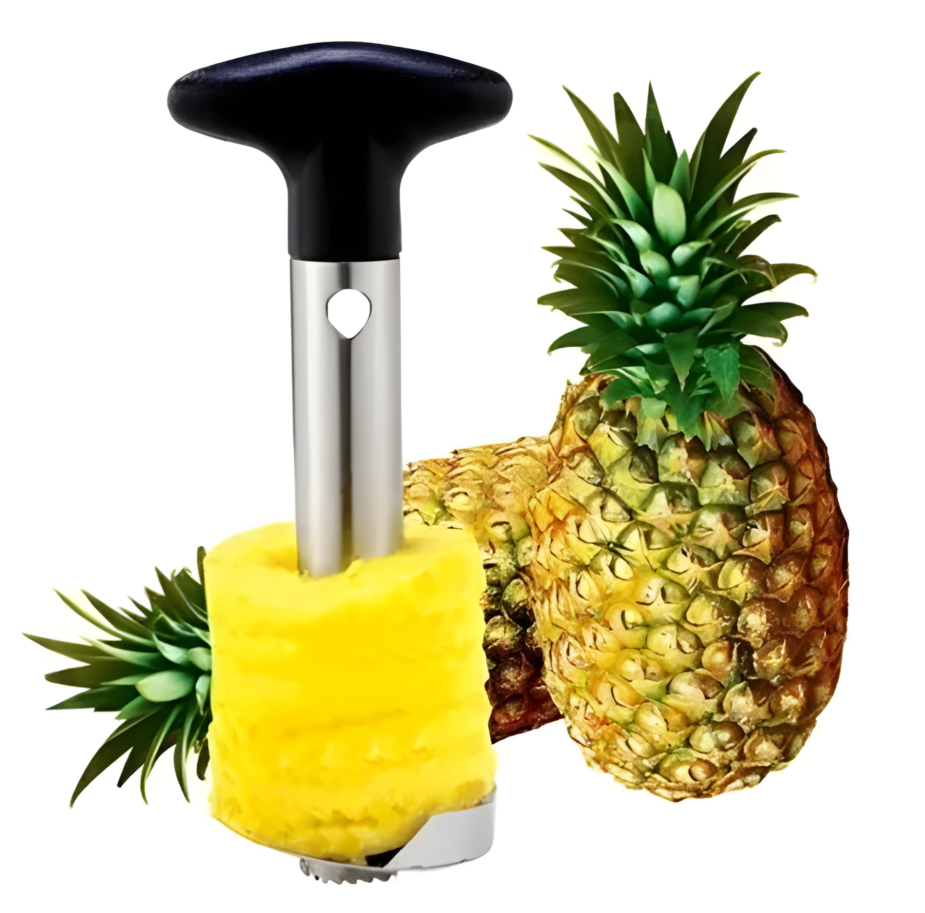 Stainless steel pineapple corer slicer kitchen tool with ABS handle for peeling and cutting fresh fruit