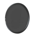 ND8 neutral density camera filter with aviation aluminium frame shown next to a lens.