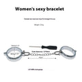 Polished silver handcuffs and footcuffs set with stainless steel components for adult role play accessories