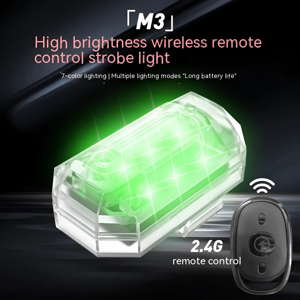 Strobe light remote control kit with four 5W LED lamps and ABS housing for vehicle modification