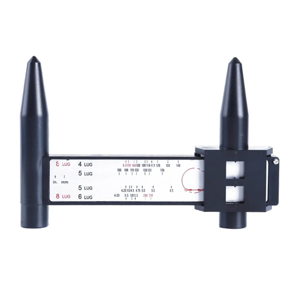 Electronic digital plastic caliper for measuring hole distances, shown with digital display.