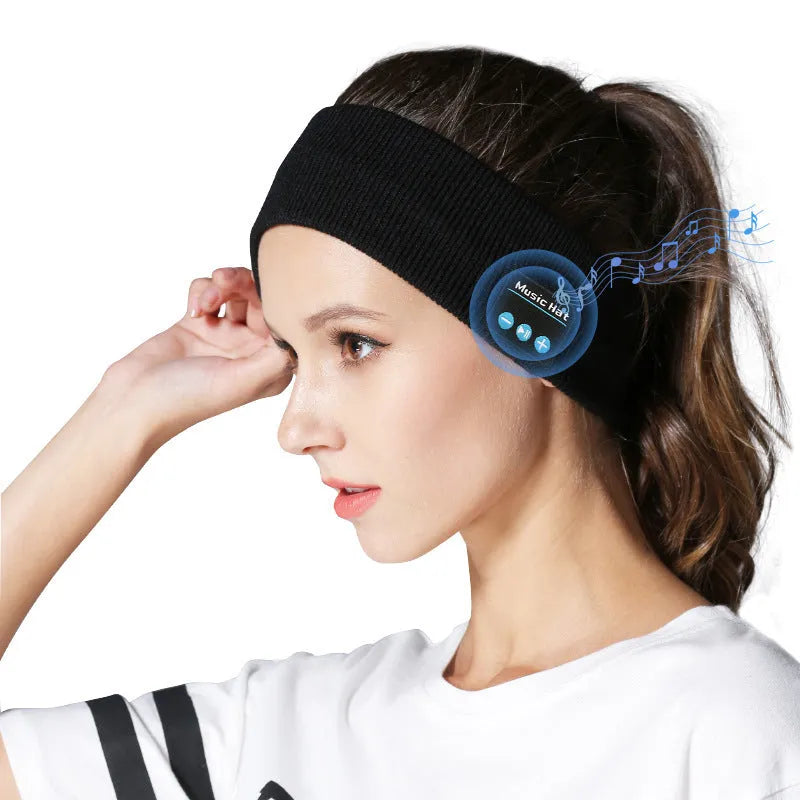 Bluetooth 5.4 sports headband with removable earphones in black dark grey grey white colours