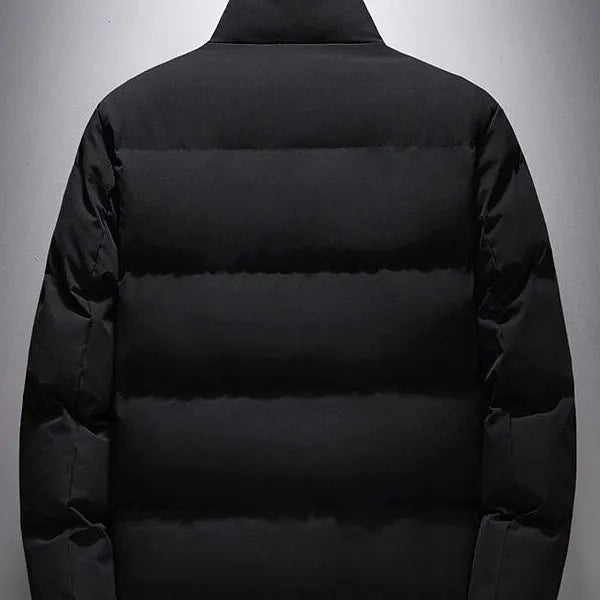 Men's casual cotton-padded cardigan coat jacket in green, zip front, winter outerwear