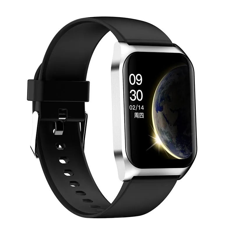 Smart watch with 1.69-inch screen and silicone strap for Bluetooth calls and heart rate monitoring