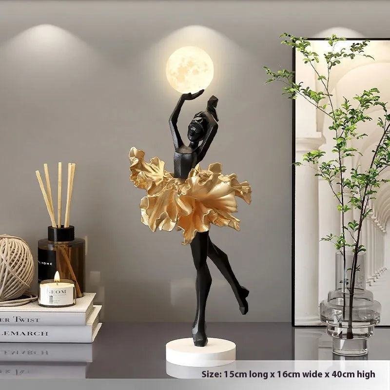 Small modern resin night light with USB charging in black gold, white, pink, or light blue colour