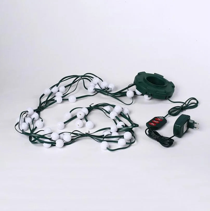 64 LED bead Christmas tree light string with button controller on a 1.8-metre cable.