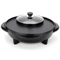 Black electric multifunction hot pot grill with 36cm aluminium alloy cooking surface and control panel