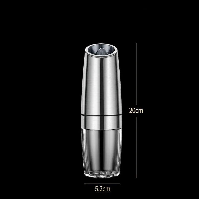 USB rechargeable electric pepper and salt grinder set with clear acrylic body and ceramic mechanism