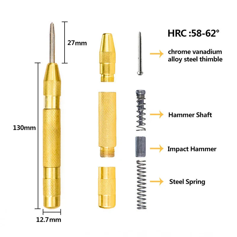 High speed steel step drill bits and a centre punch arranged as a set for hole enlargement.