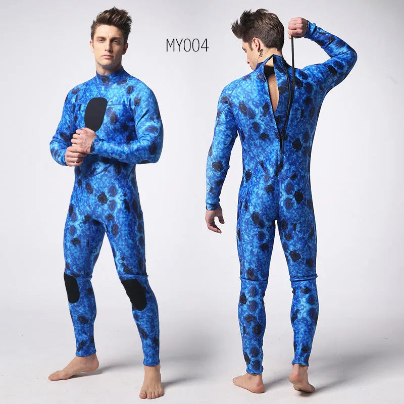 3mm neoprene camouflage diving wetsuit for men for cold water swimming and wading