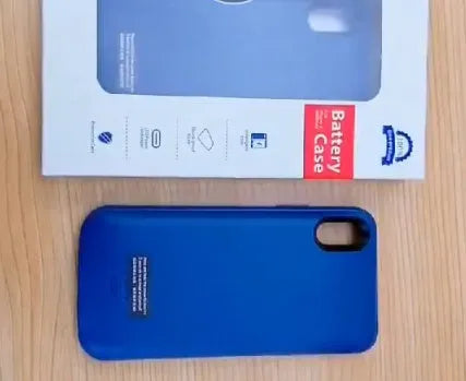 Shockproof silicone battery charger case for iPhone in black, blue, pink and white colours