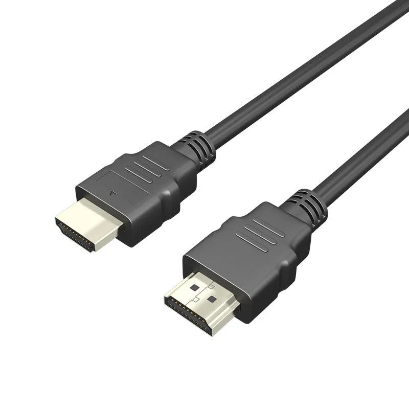 Black HDMI cable with nickel-plated connectors for set-top box connection