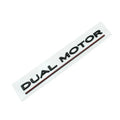 ABS plastic performance car sticker for Tesla Model 3 bumper in matte black and red stripes.