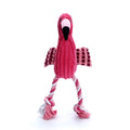 Pink animal-shaped corduroy plush dog squeaky toy for chewing play.