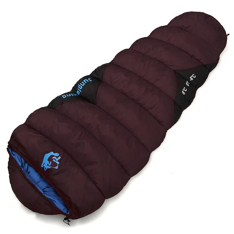 Mummy sleeping bag in army green with compression sack for camping