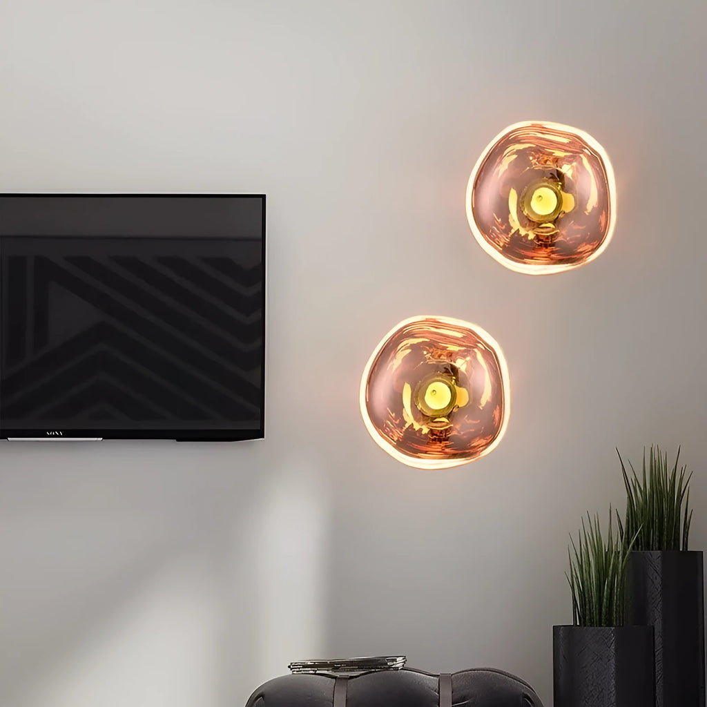 Modern creative staircase bar lava wall lamp with acrylic shade in gold colour warm light